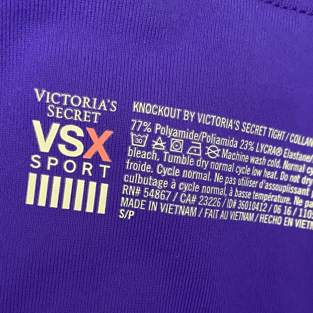3/$20✨VSX Victoria's Secret Knockout Purple, Blue & Black Geometric Leggings - Picture 3 of 8